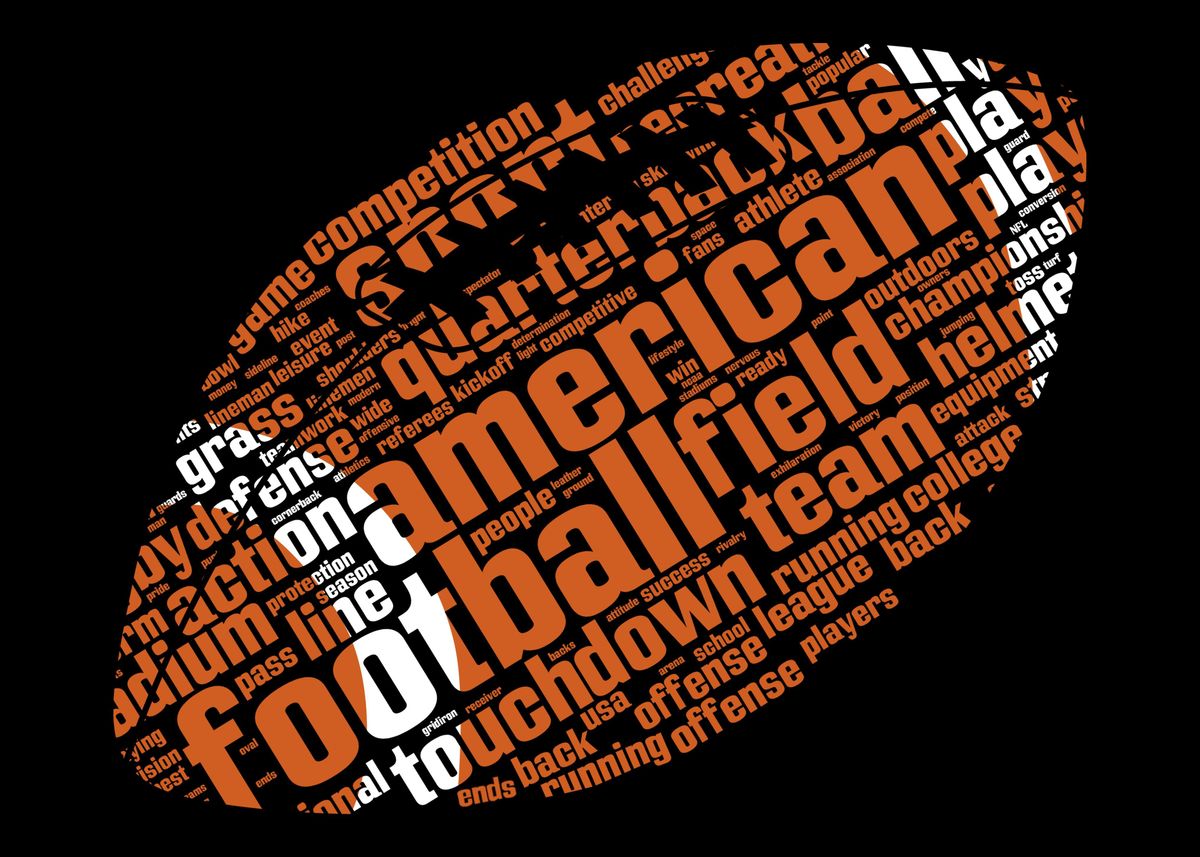 'American Football Words' Poster by professionaldesigns Displate