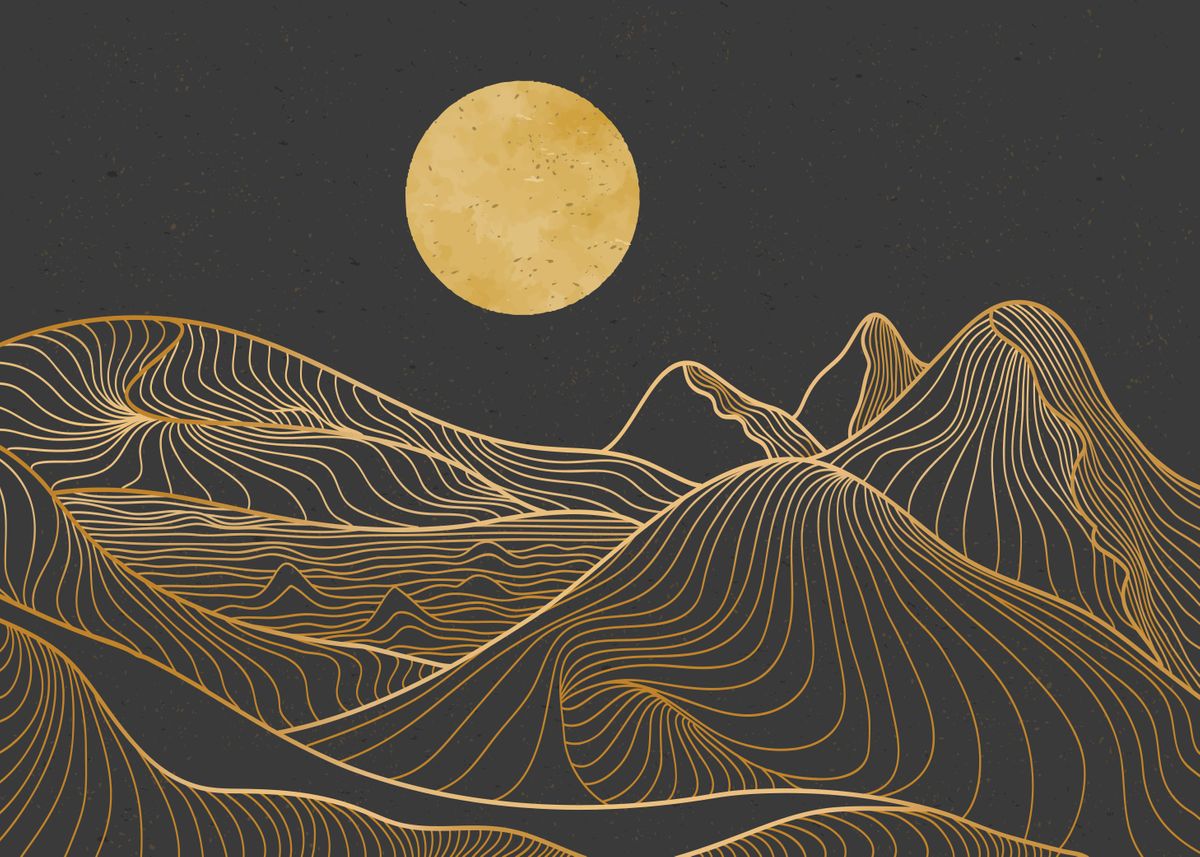 'ABSTRACT MOUNTAIN LINE ART' Poster by budi yanto | Displate