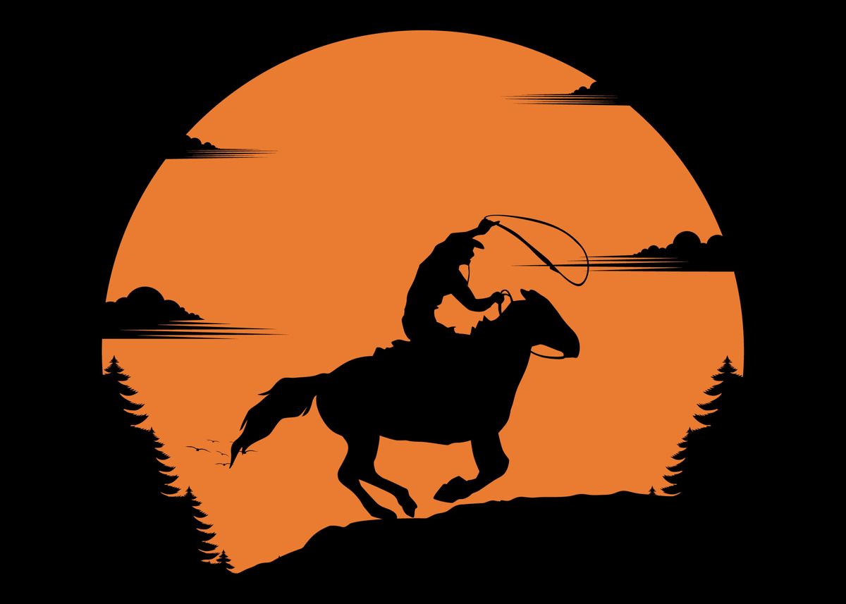 sunset rodeo art