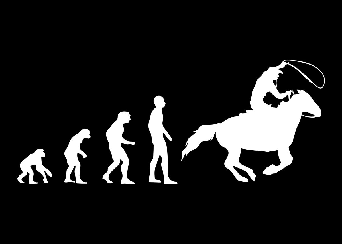 'Cowboy Evolution Cowboy Ro' Poster, picture, metal print, paint by ...