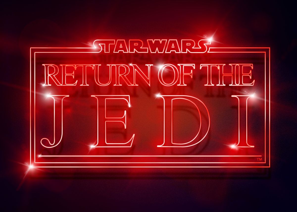 'episode Vi Return Of The Jedi Neon' Poster, Picture, Metal Print 