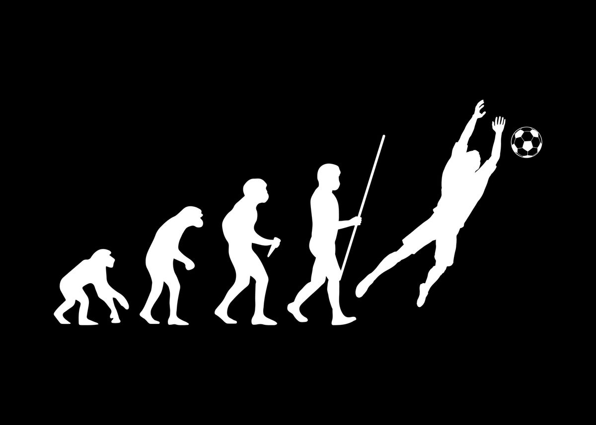 'Goalkeeper Evolution' Poster, picture, metal print, paint by ninarts