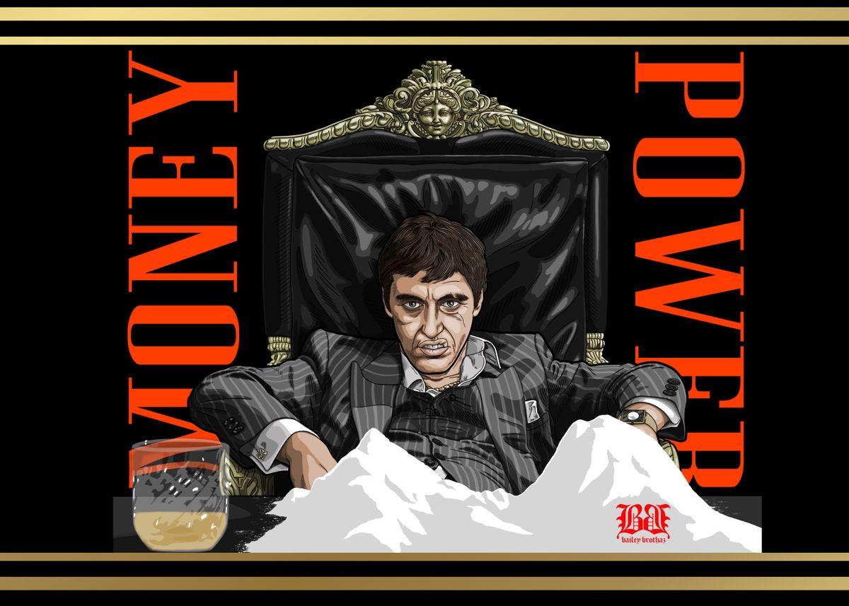 'Money and Power' Poster, picture, metal print, paint by Bailey Brothaz ...