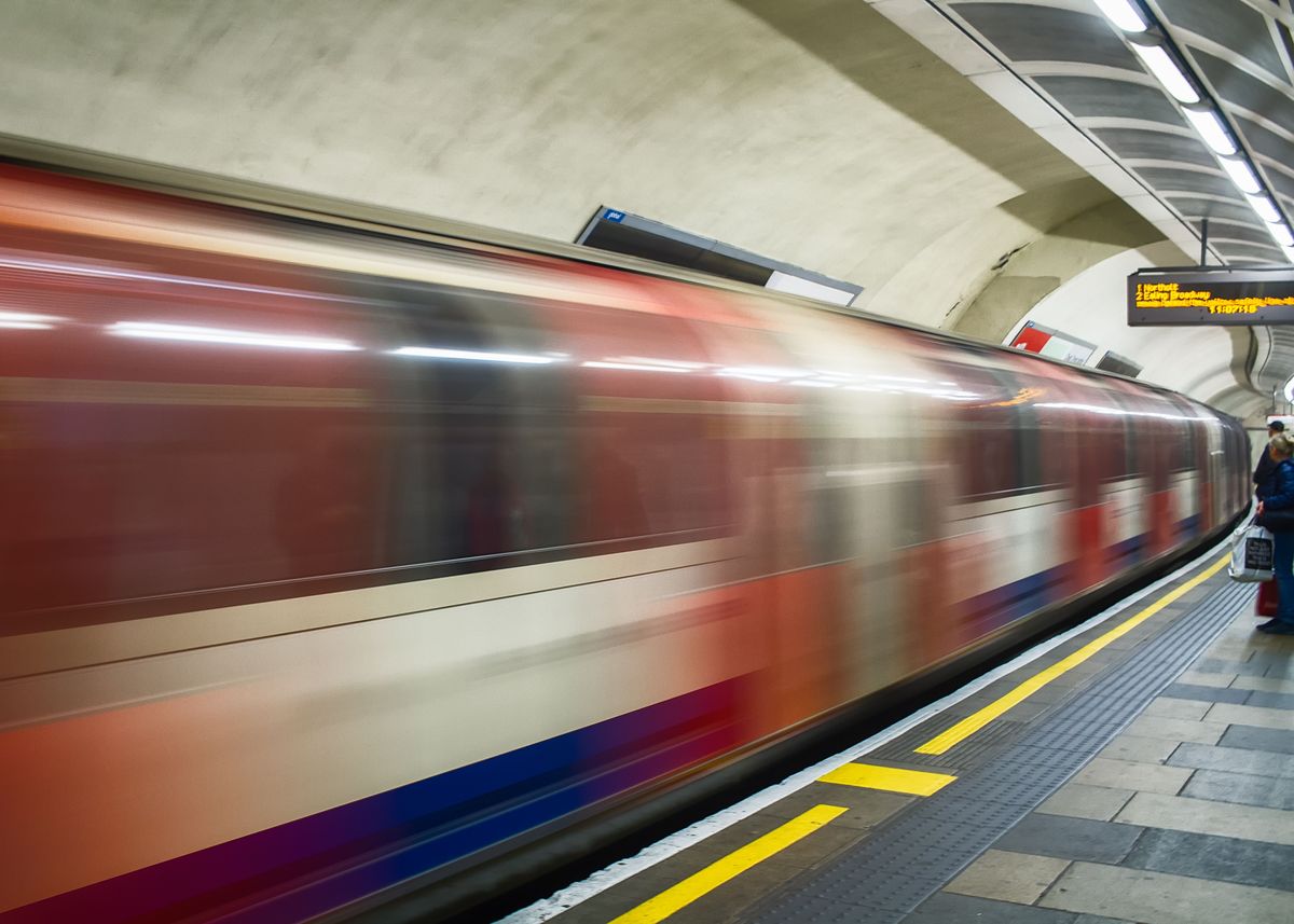 'Tube Going By Fast' Poster by Jukka Heinovirta Displate
