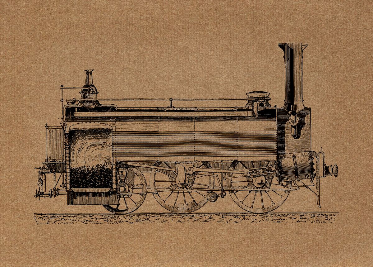 'Steam engine train' Poster by Nguyen Quoc Viet Displate