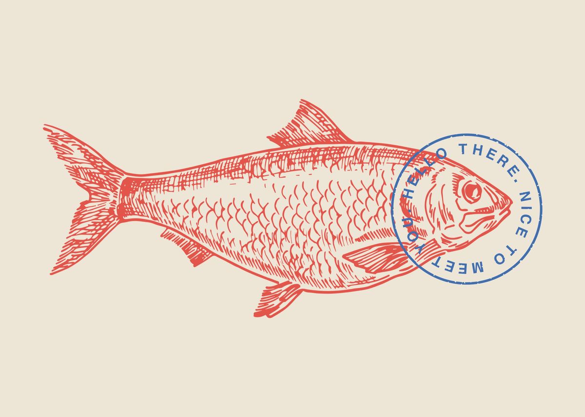 'Fish risograph' Poster by Karin Studio | Displate
