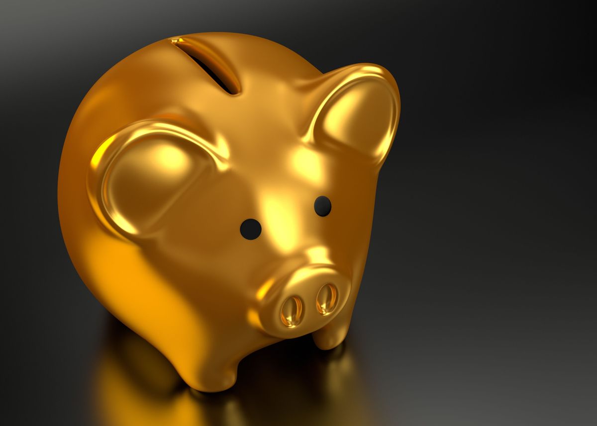 Lucky Gold Piggy Bank