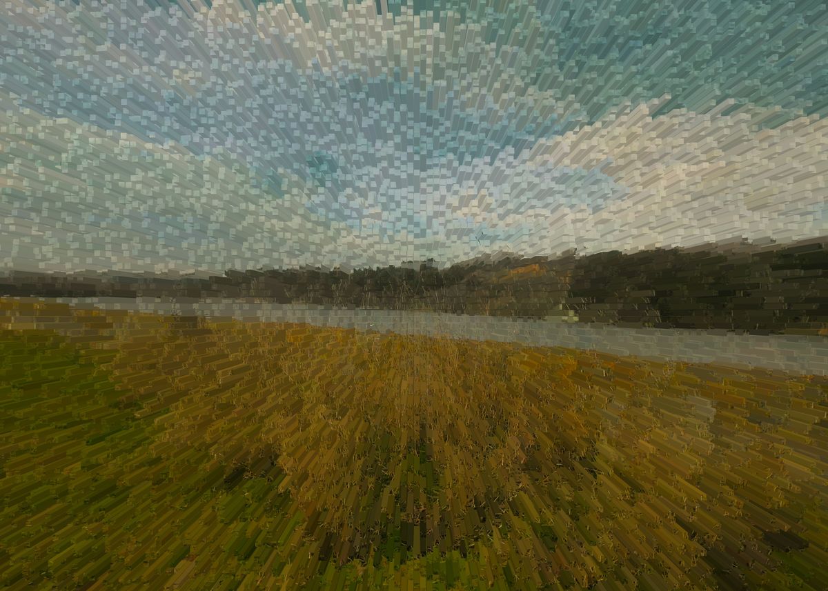 'Abstract summer riverside' Poster, picture, metal print, paint by Edy ...