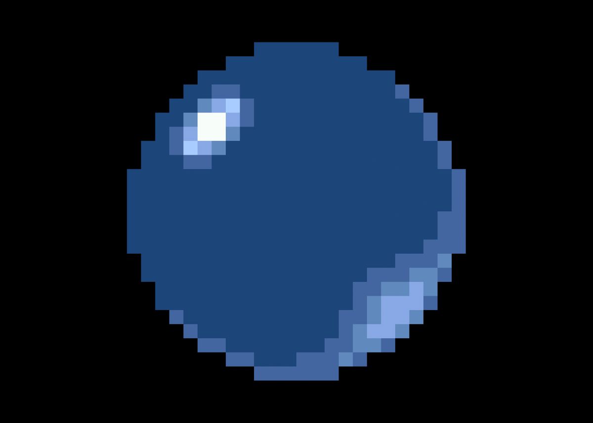 'Pixel art orb blue glass c' Poster by Gianfranco Grenar | Displate