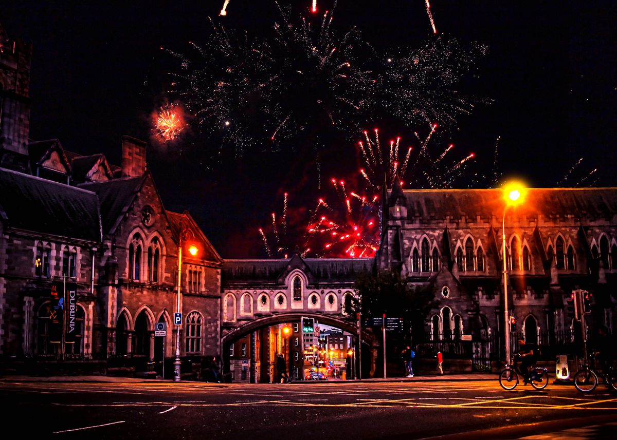 'Dublin Fireworks' Poster by Rousselune Shop Displate