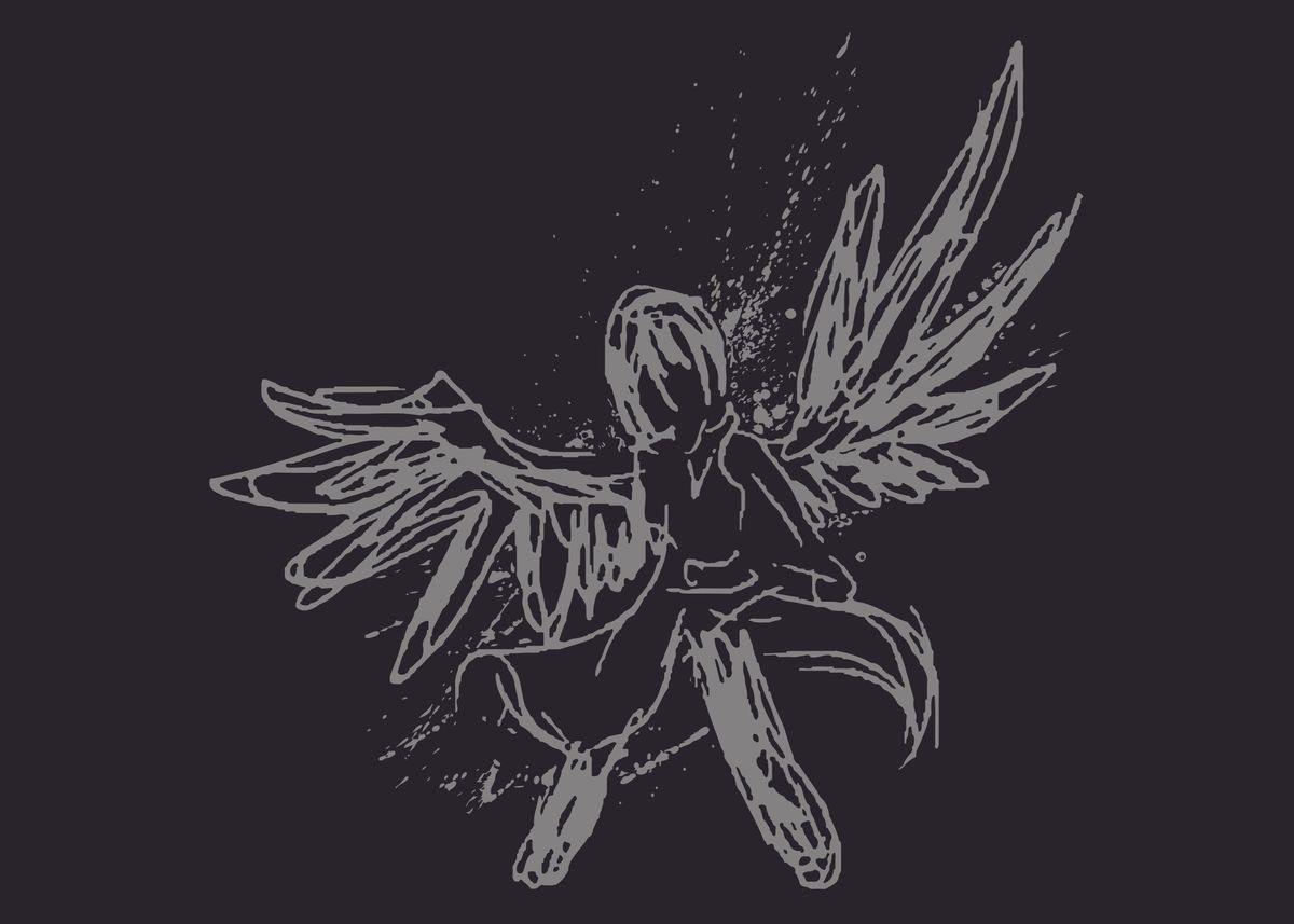 'Splatter Angel' Poster by Jen Sanders | Displate