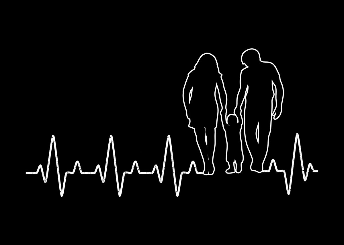 'Mom Dad Kids Family' Poster, picture, metal print, paint by ...