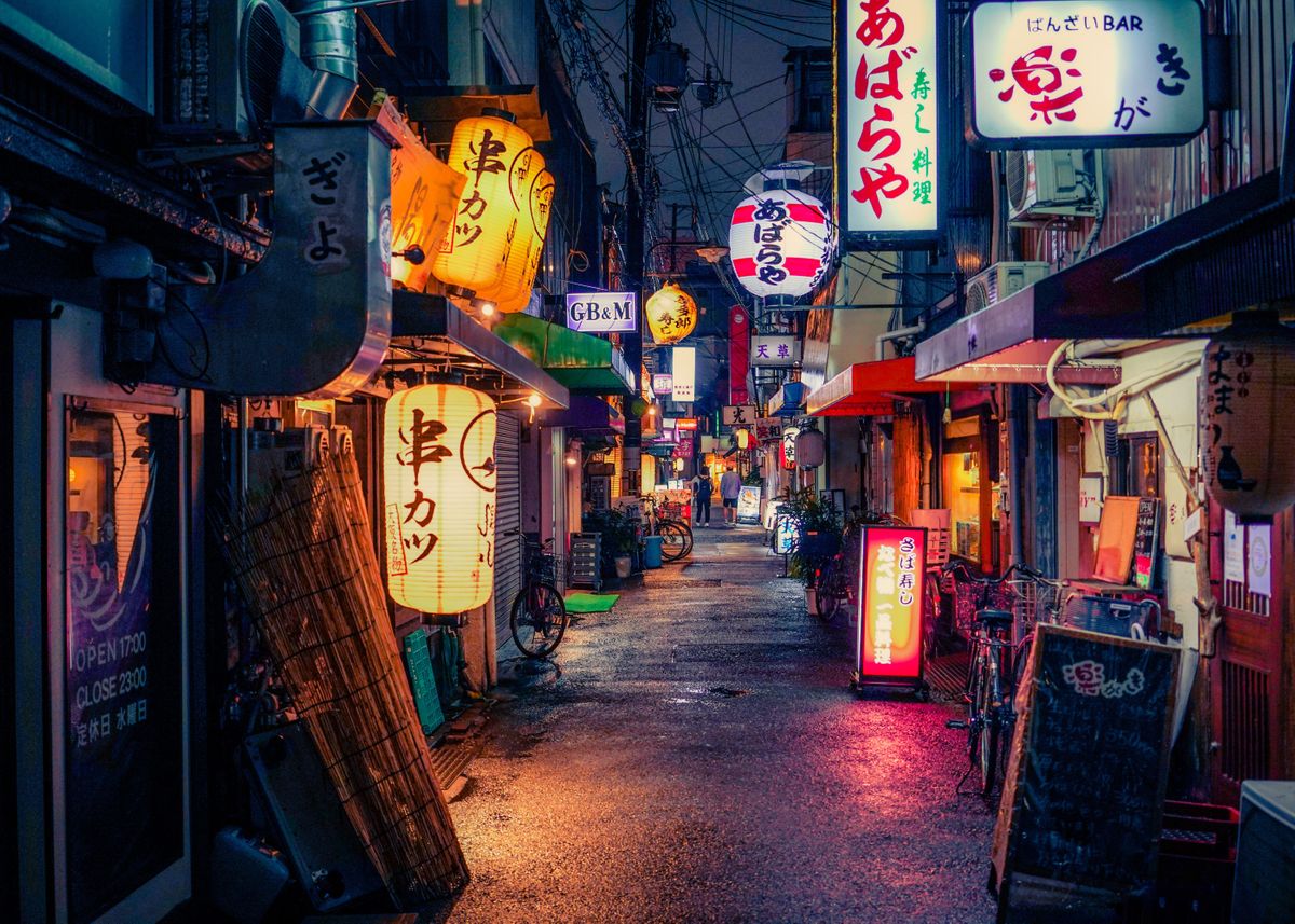 'Tokyo Alley' Poster, picture, metal print, paint by Artistic Prints ...