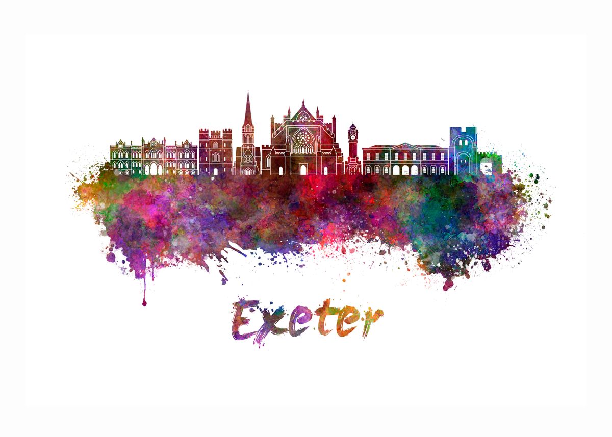 'Exeter skyline' Poster by Cristina Romero Displate