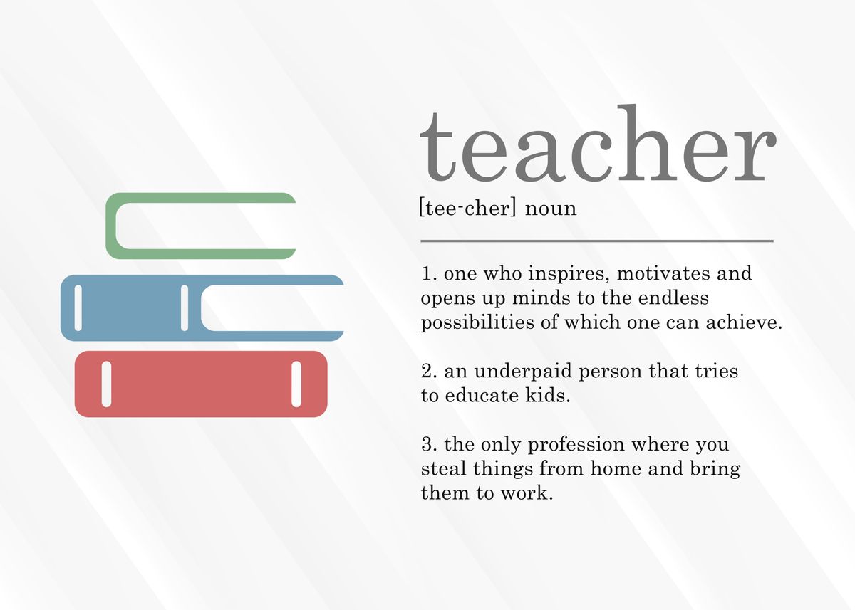 'Funny Teacher Definition' Poster by 84PixelDesign | Displate