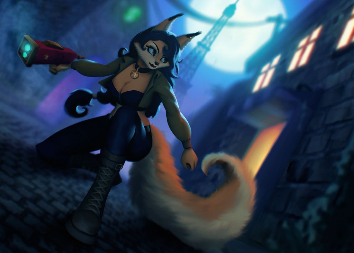 Carmelita Fox Sly Cooper' Poster, picture, metal print, paint by