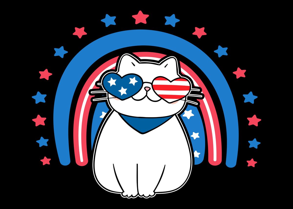 'Cute Cat Kitten Rainbow' Poster by professionaldesigns Displate