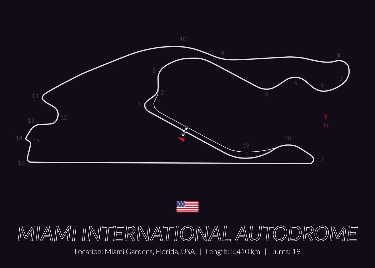 'Miami Autodrome Grand Prix' Poster, picture, metal print, paint by ...