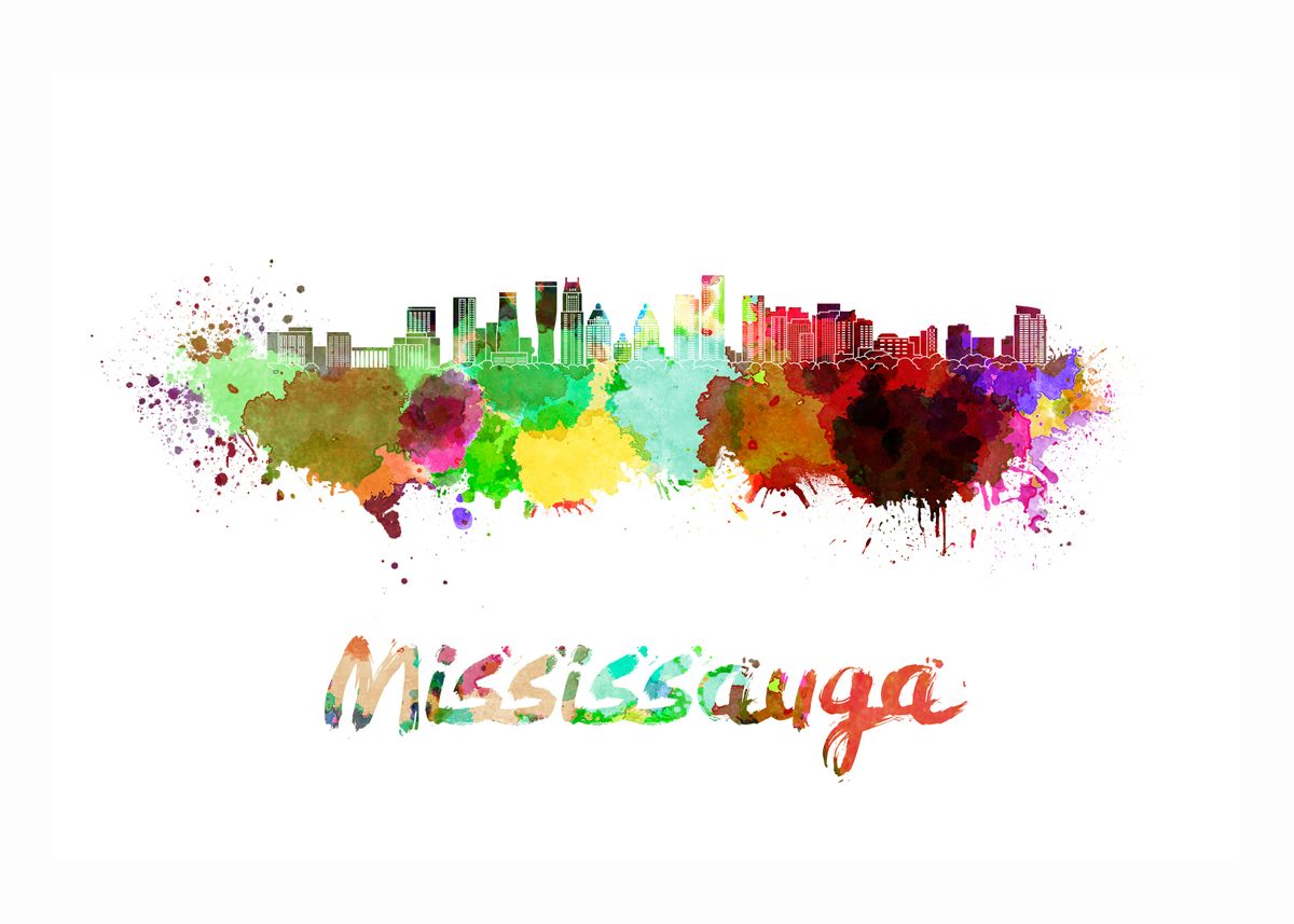 'Mississauga skyline' Poster by Cristina Romero Displate