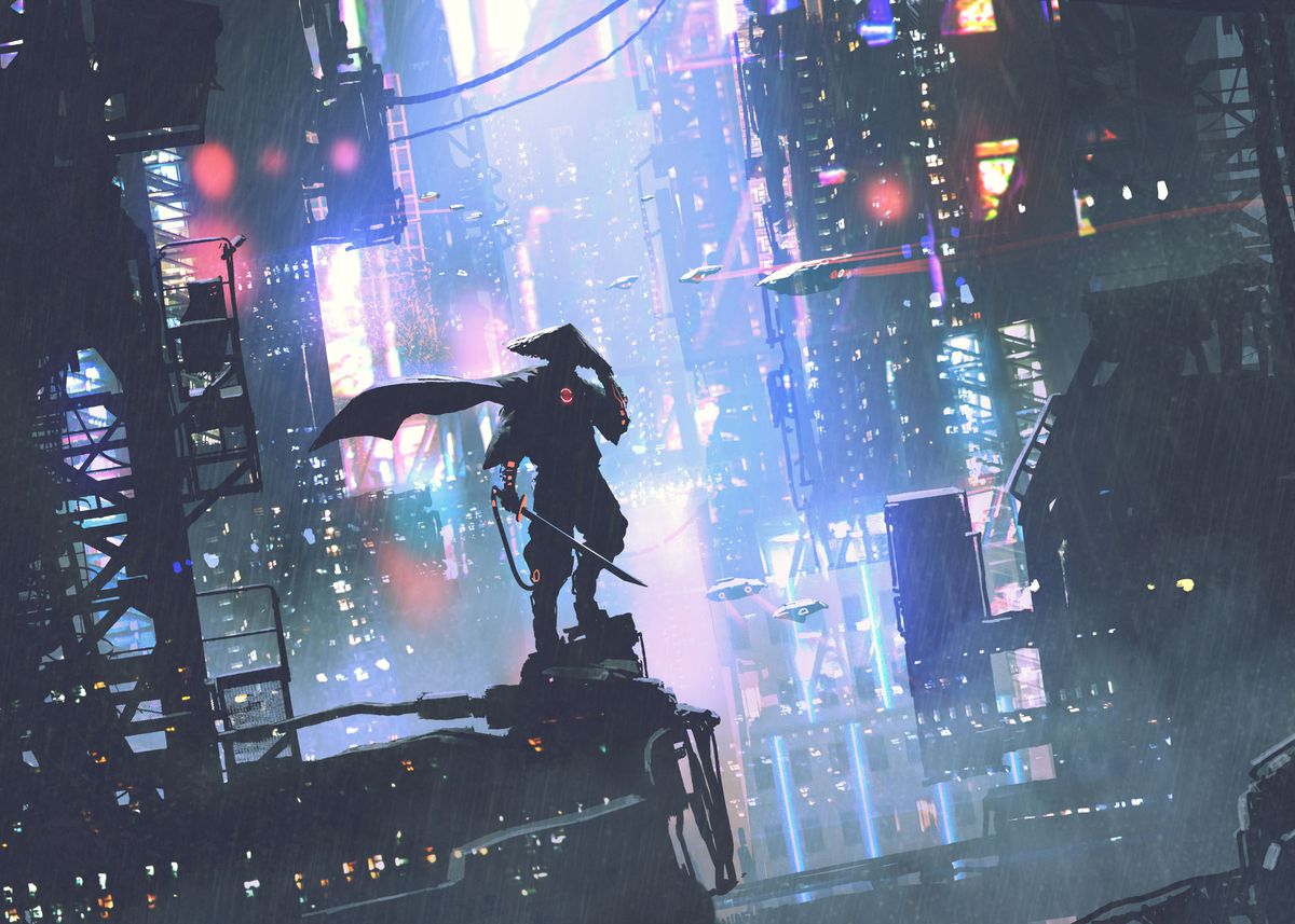 Anime samurai cyberpunk