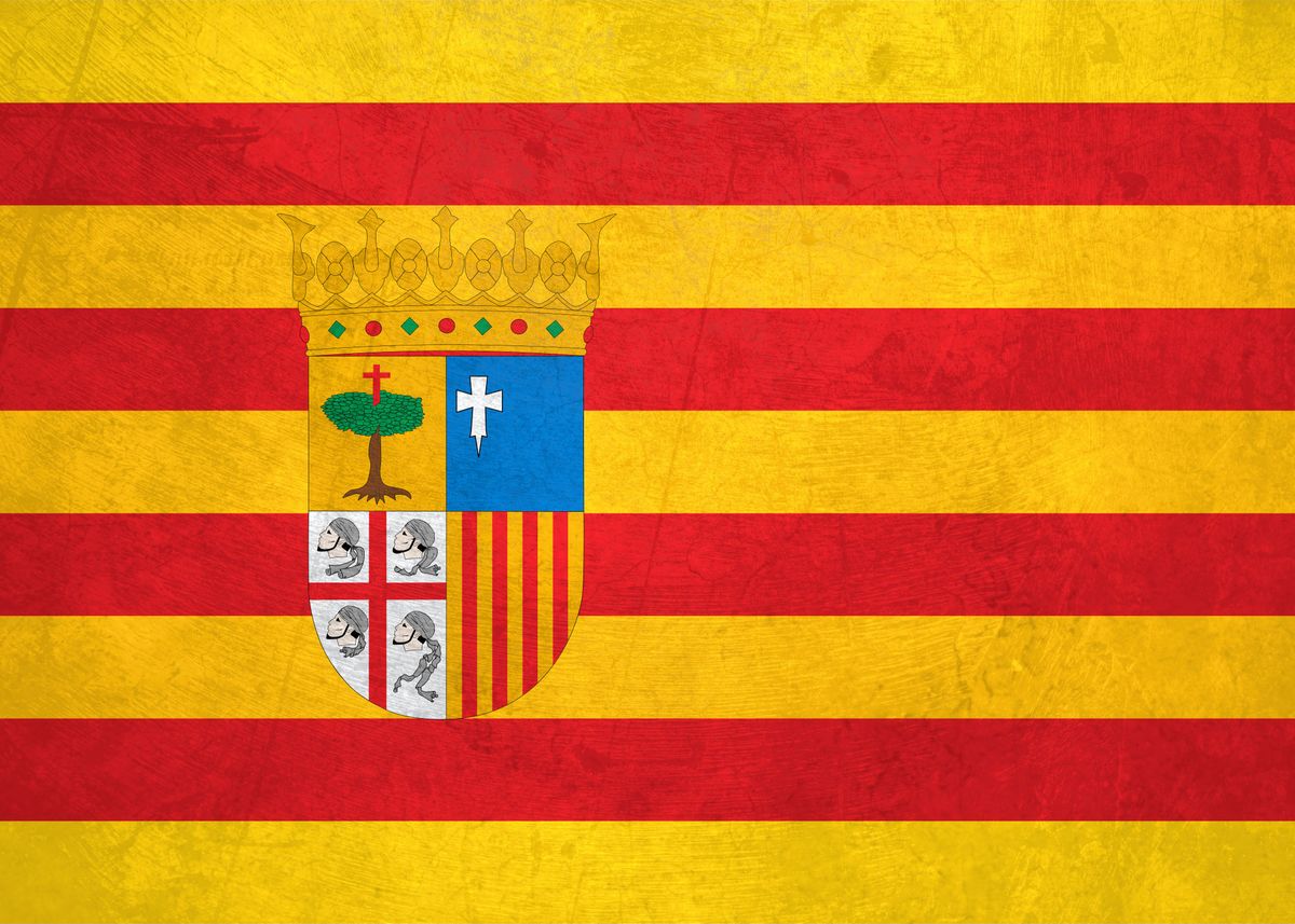 Flag Of Aragon On Wall Poster Picture Metal Print Paint By Angelos flag-of-aragon-on-wall-poster-picture-metal-print-paint-by-angelos