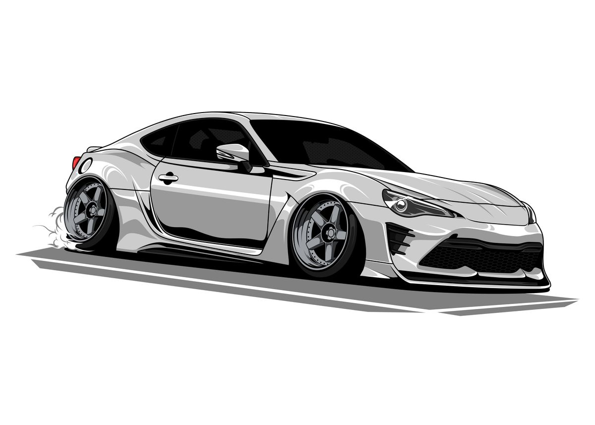 'Toyota GT86 BW 5' Poster by Heru Kurniawan | Displate