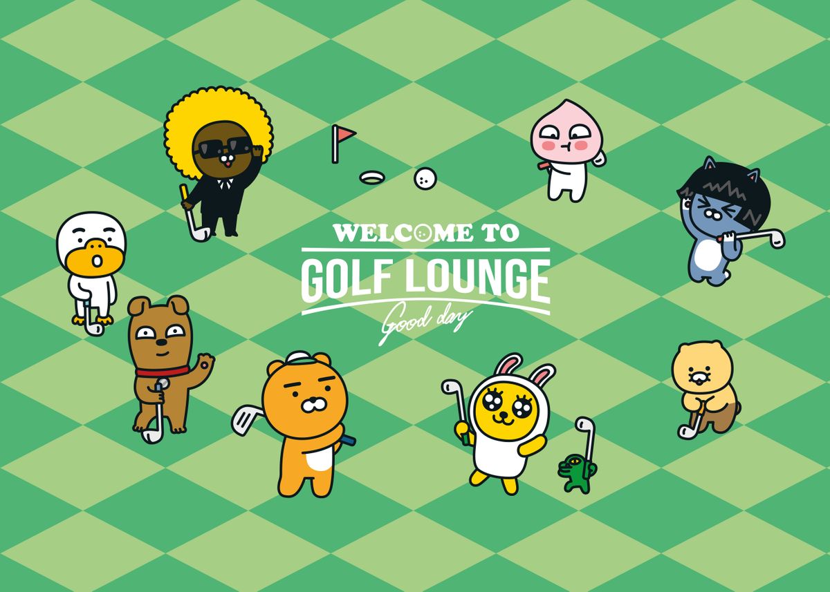 'Golf Characters' Poster by Kakao Friends Displate