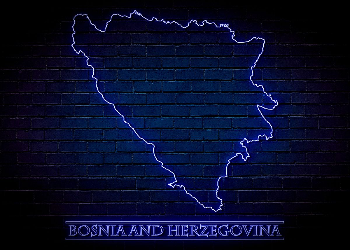 'Bosnia and Herzegovina' Poster by Moon Soul | Displate