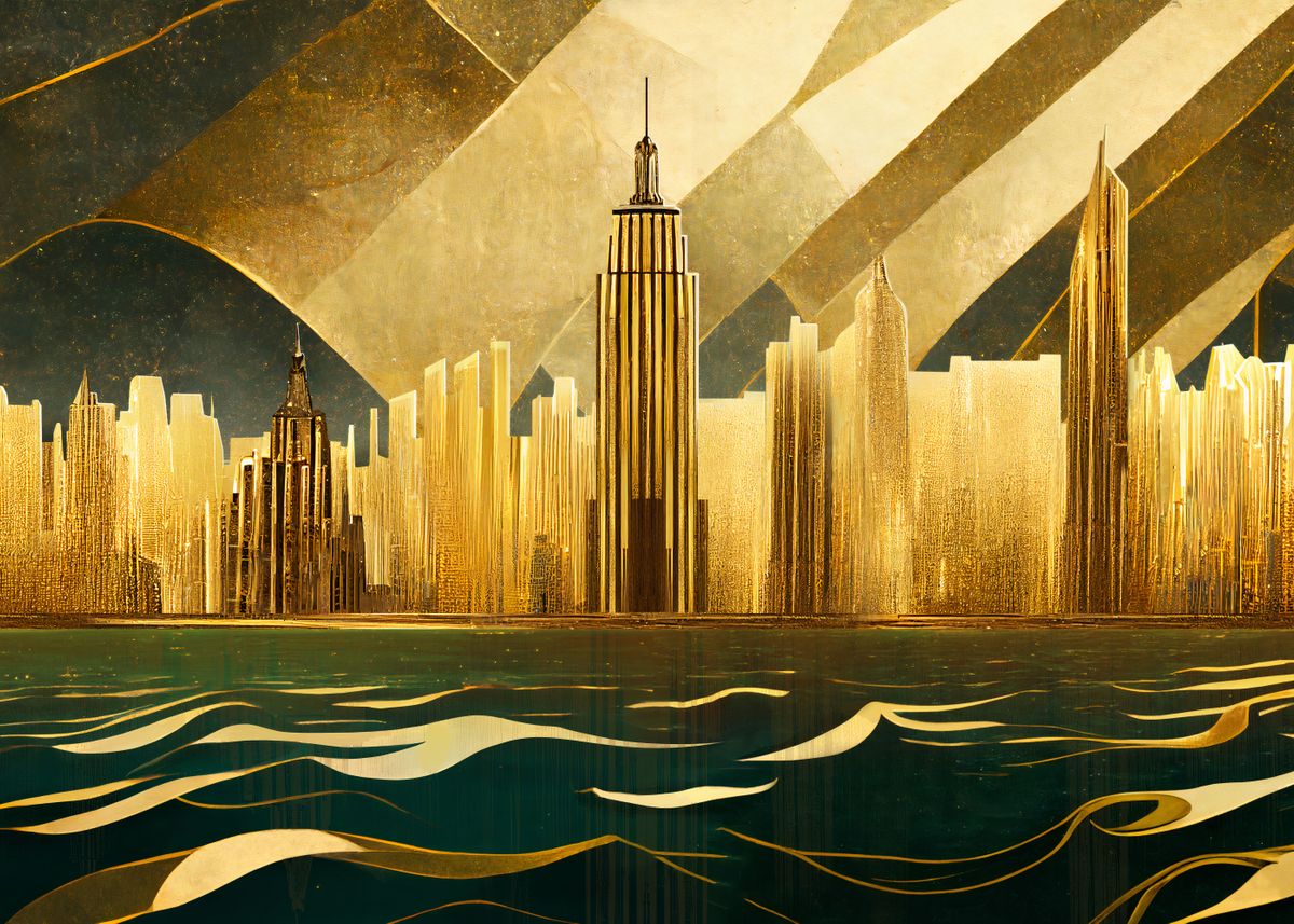  NewYork Art Deco Poster Picture Metal Print Paint By Johann 