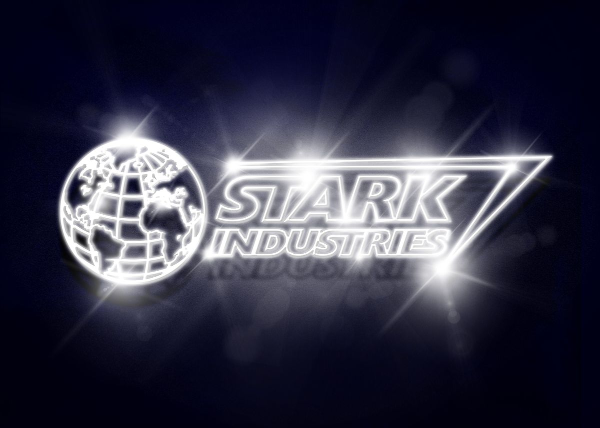 Stark Industries neon' Poster, picture, metal print, paint by