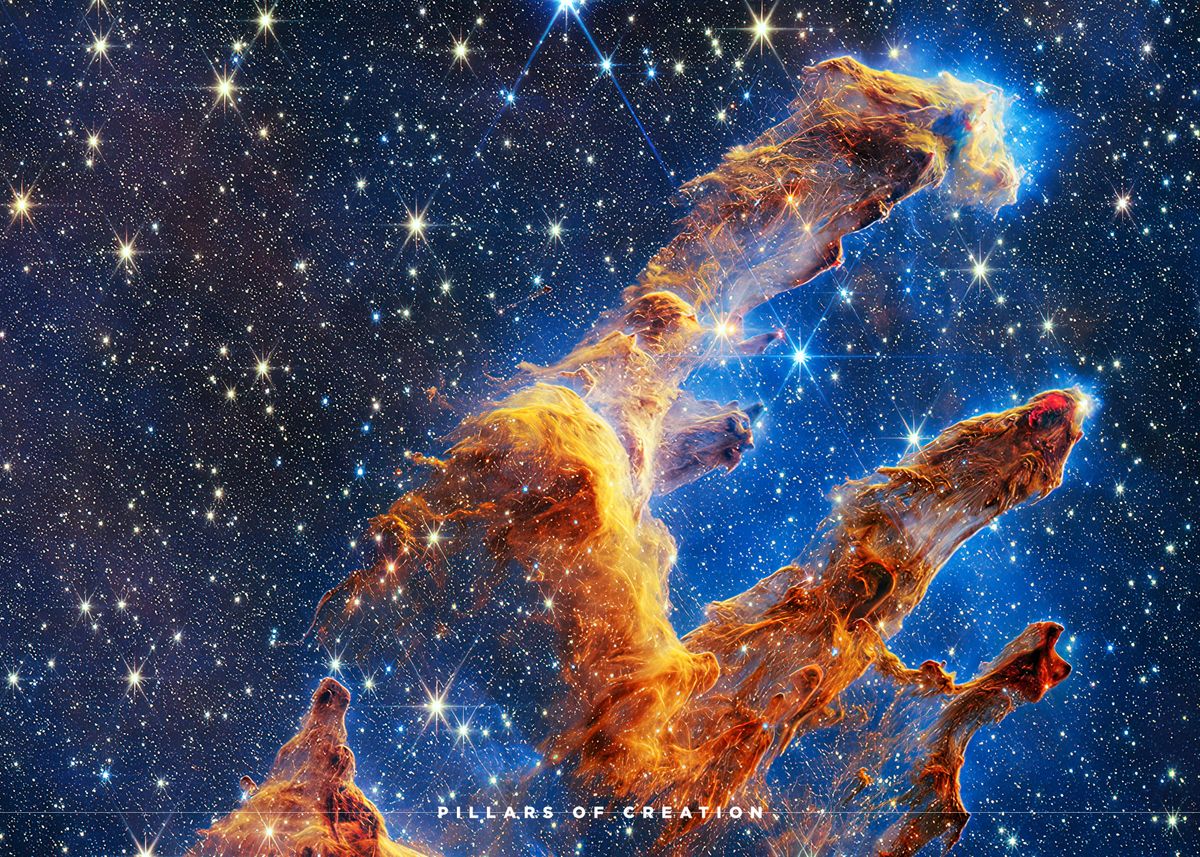 'Pillars of Creation' Poster, picture, metal print, paint by The Fire