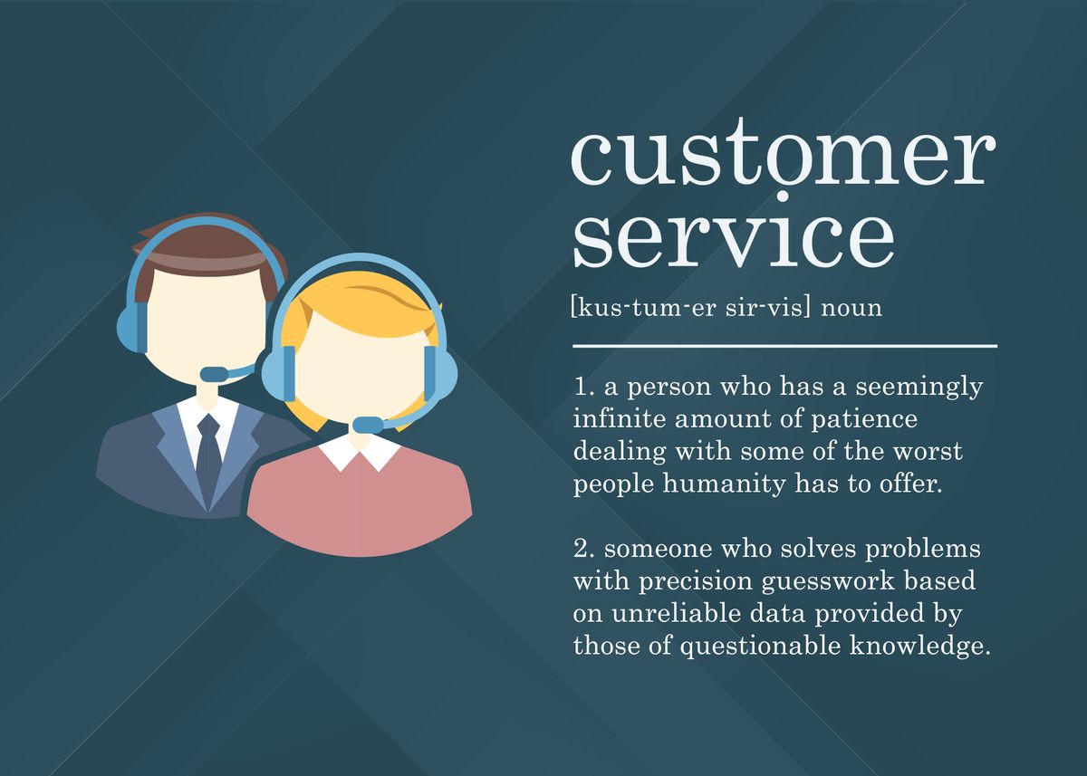 'Funny Customer Service' Poster, picture, metal print, paint by ...