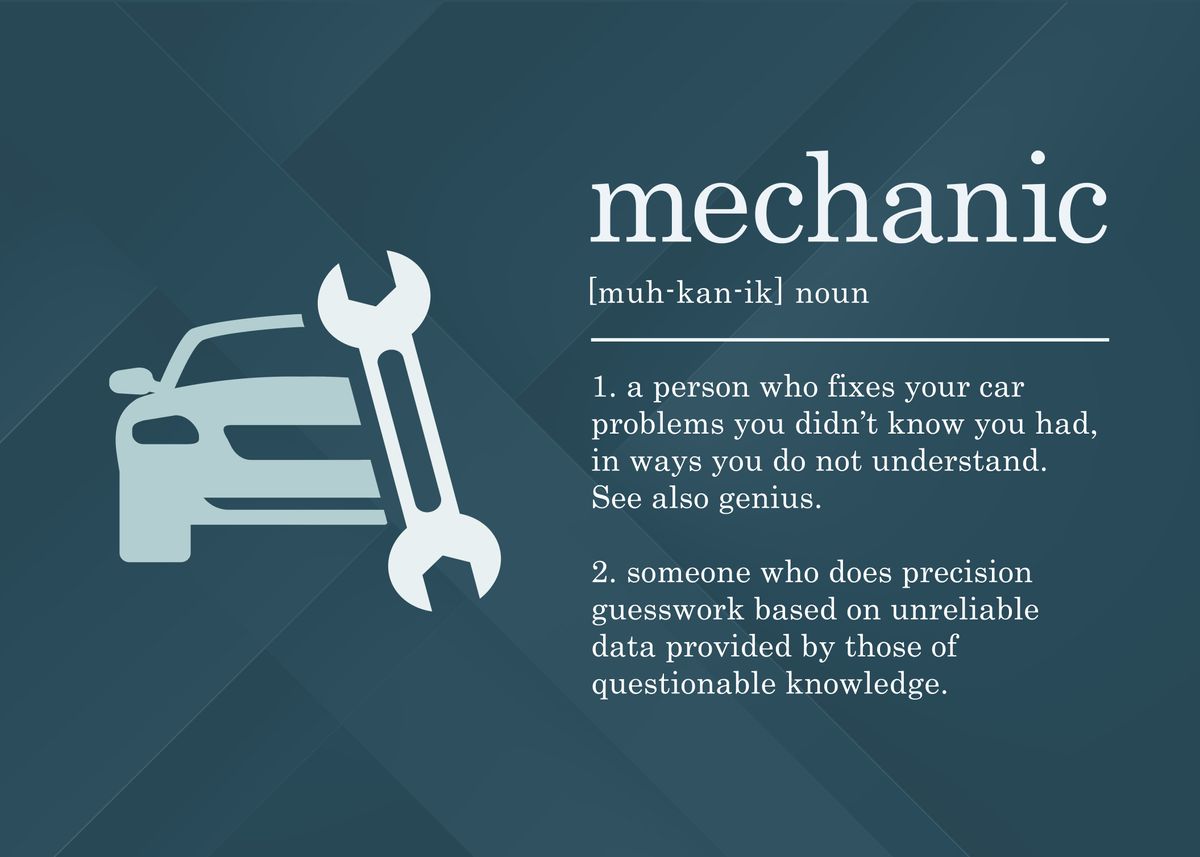 'Funny Mechanic Definition' Poster by 84PixelDesign Displate