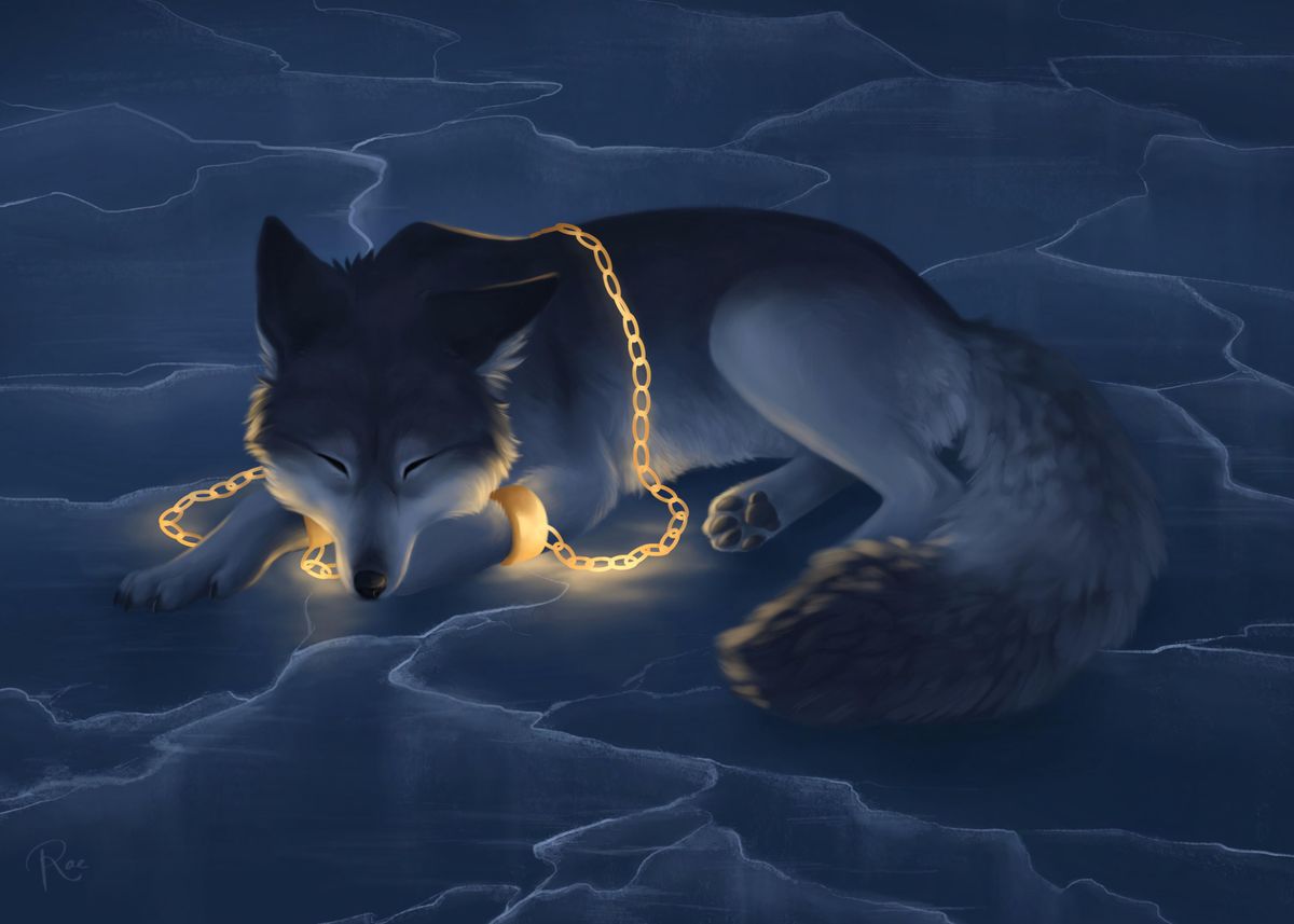 'Fenrir ' Poster, picture, metal print, paint by Rae Topaz | Displate
