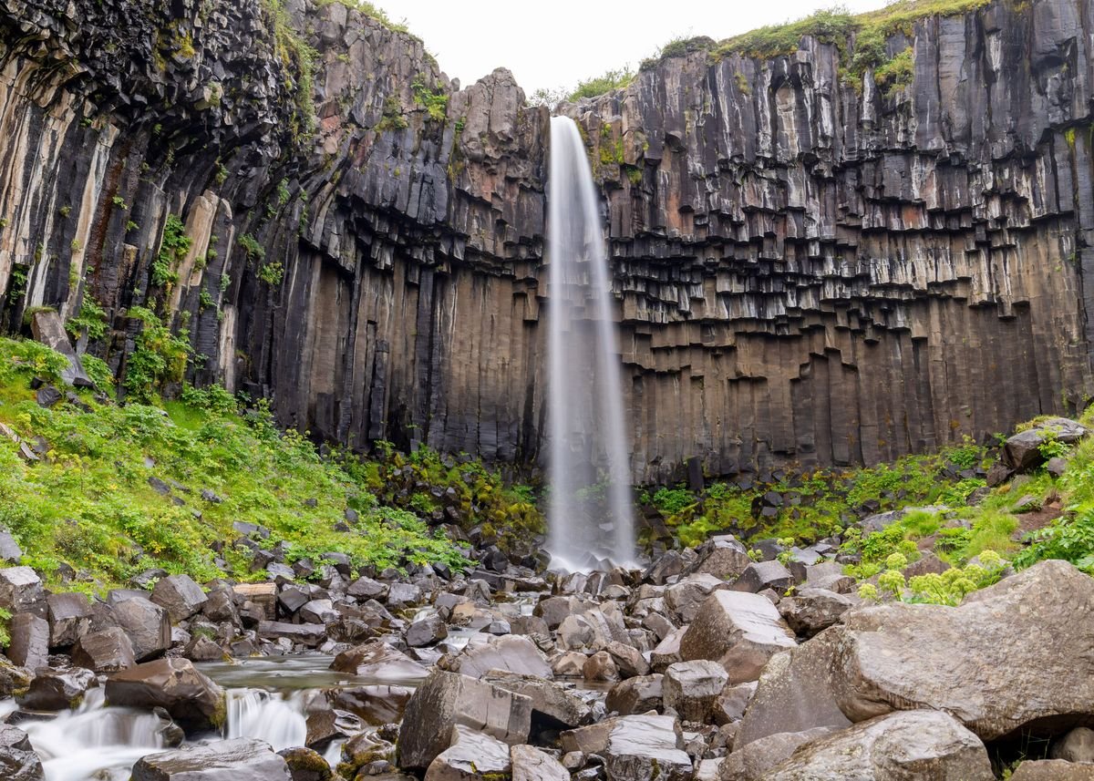 'Svartifoss waterfall' Poster, picture, metal print, paint by Pietro ...