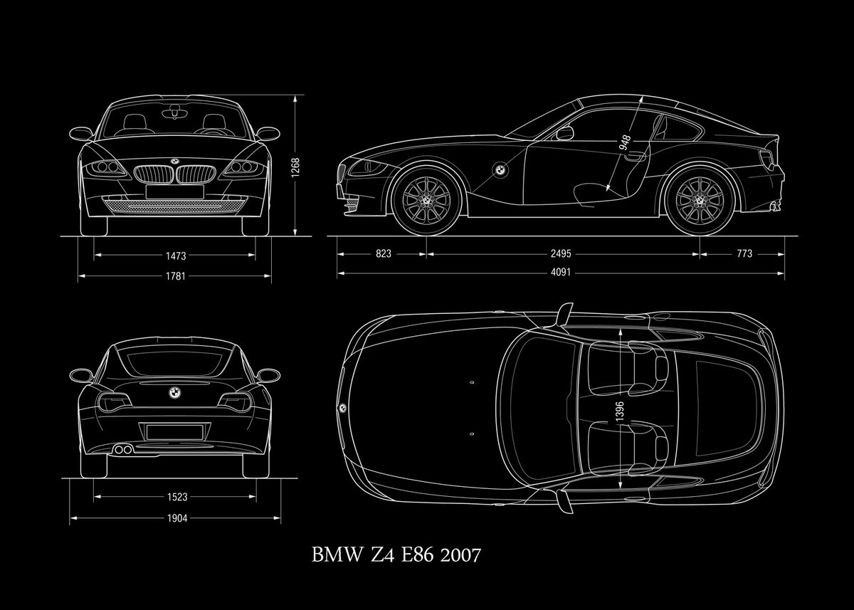 'BMW Z4 E86 2007' Poster, picture, metal print, paint by ke ke | Displate