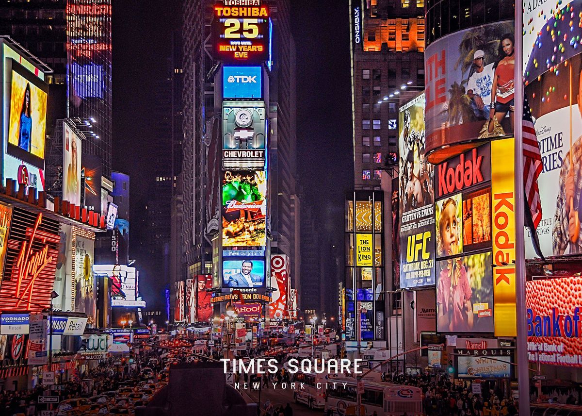 'Times Square ' Poster, picture, metal print, paint by Famous City ...