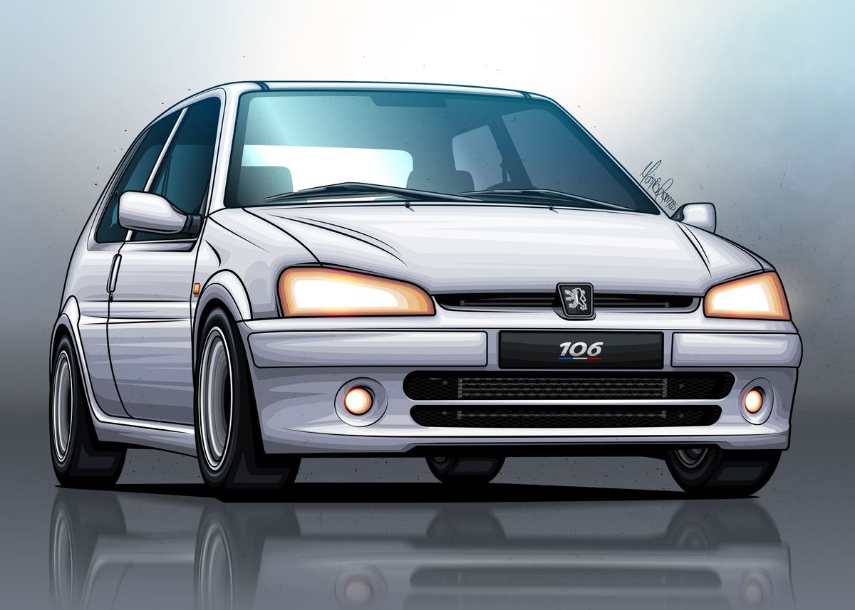 'Peugeot 106 Rallye GTI' Poster, picture, metal print, paint by Mário ...