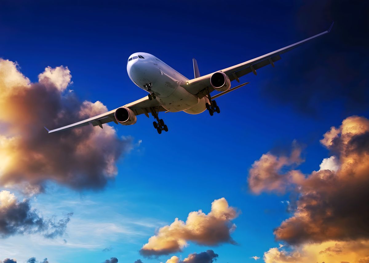 'Airplane Airbus Boeing Fly' Poster, picture, metal print, paint by ...