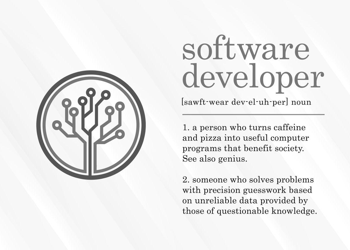 'Funny Software Developer' Poster, picture, metal print, paint by ...