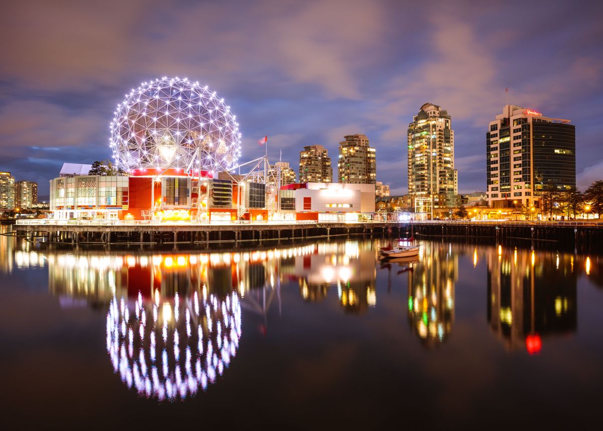 'vancouver At Night Canada' Poster, Picture, Metal Print, Paint By 