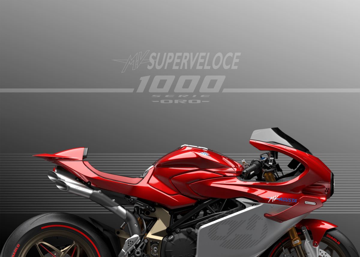 MV AGUSTA SUPERVELOCE ORO' Poster, picture, metal print, paint by Flux Lab