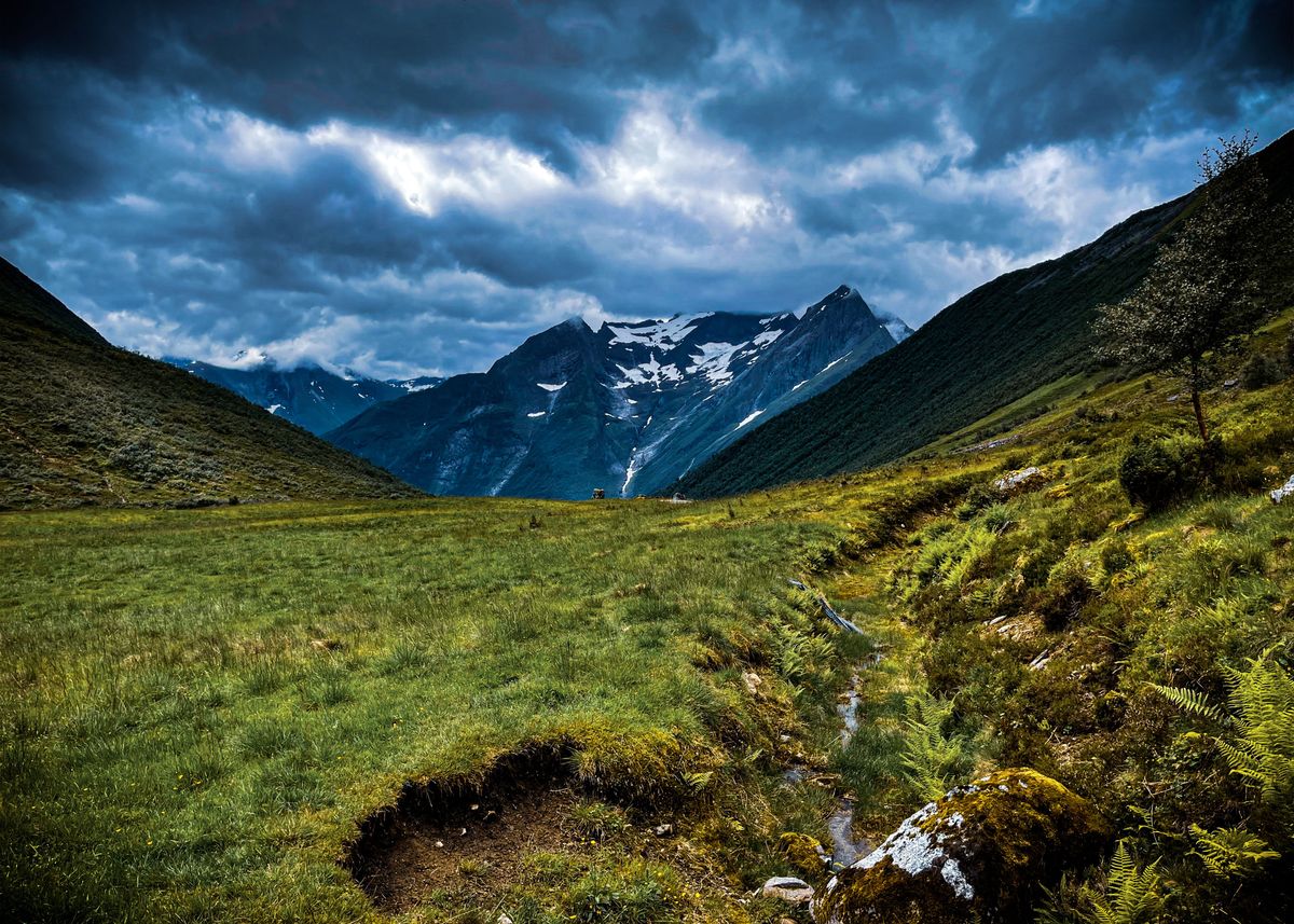 Trandal 'Norway Trandal Fjord Hill' Poster, picture, metal print, paint by ...