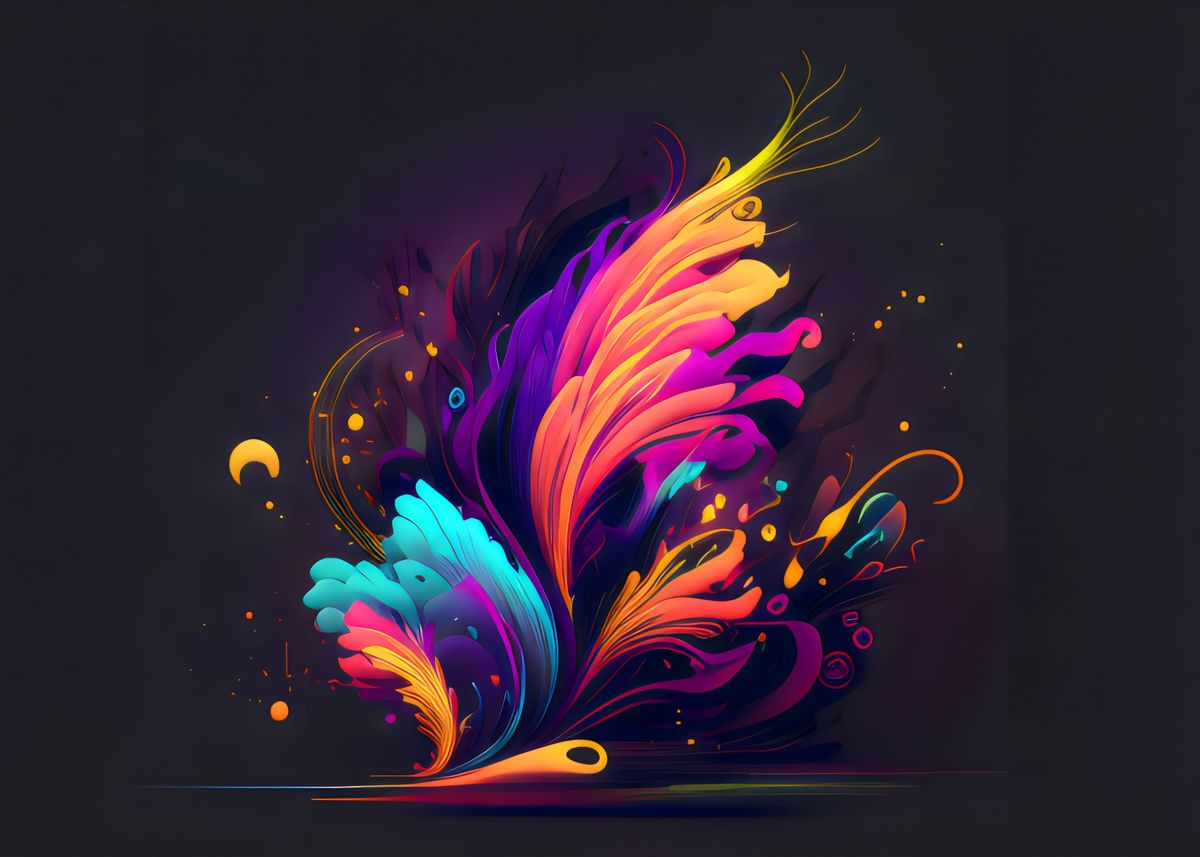 'neon abstract 021' Poster, picture, metal print, paint by c1a0r1t ...