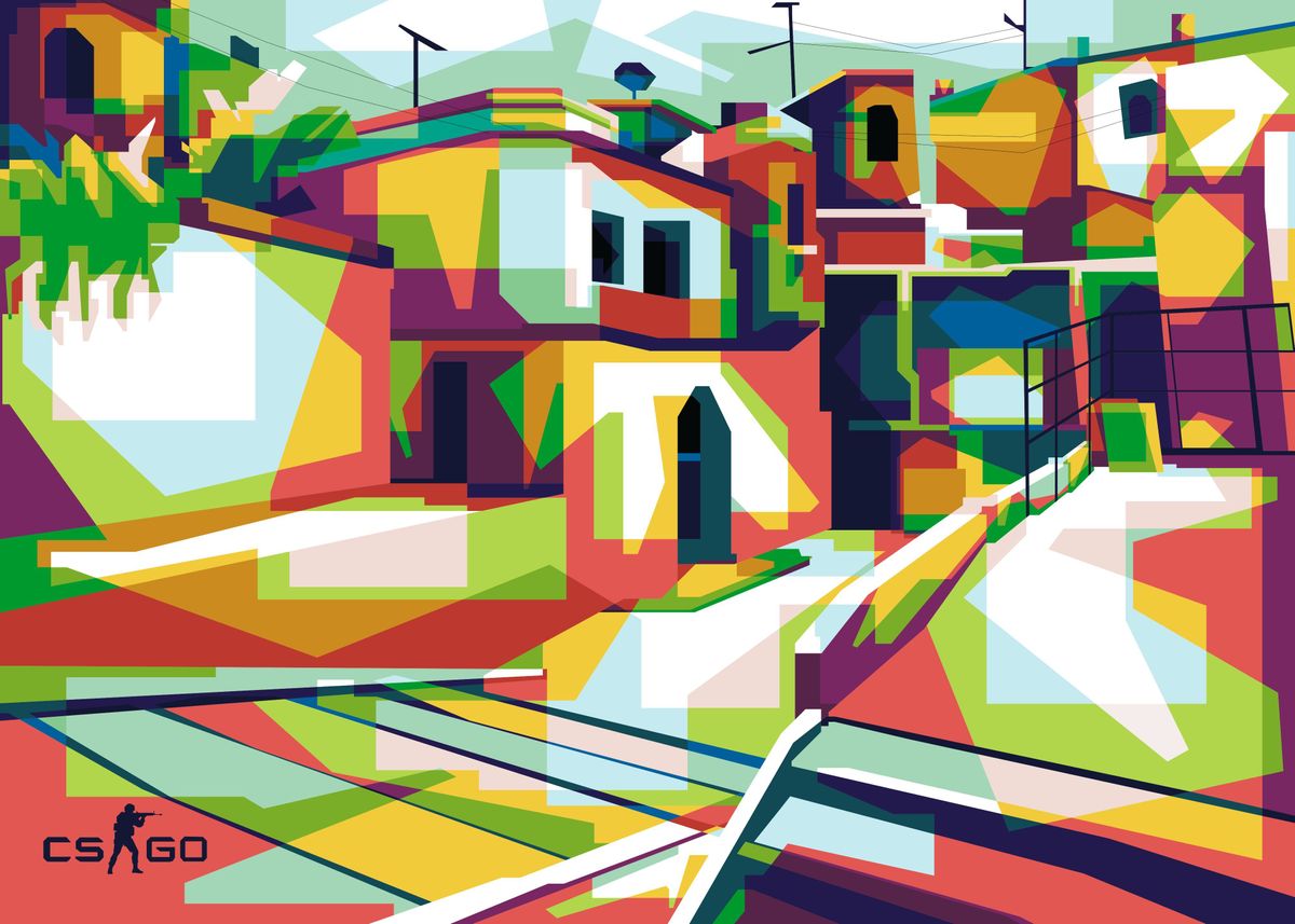 'Mirage Map CSGO in WPAP' Poster, picture, metal print, paint by ...