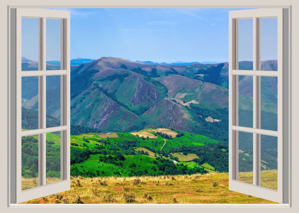 'Window view landscape' Poster, picture, metal print, paint by Vicen ...