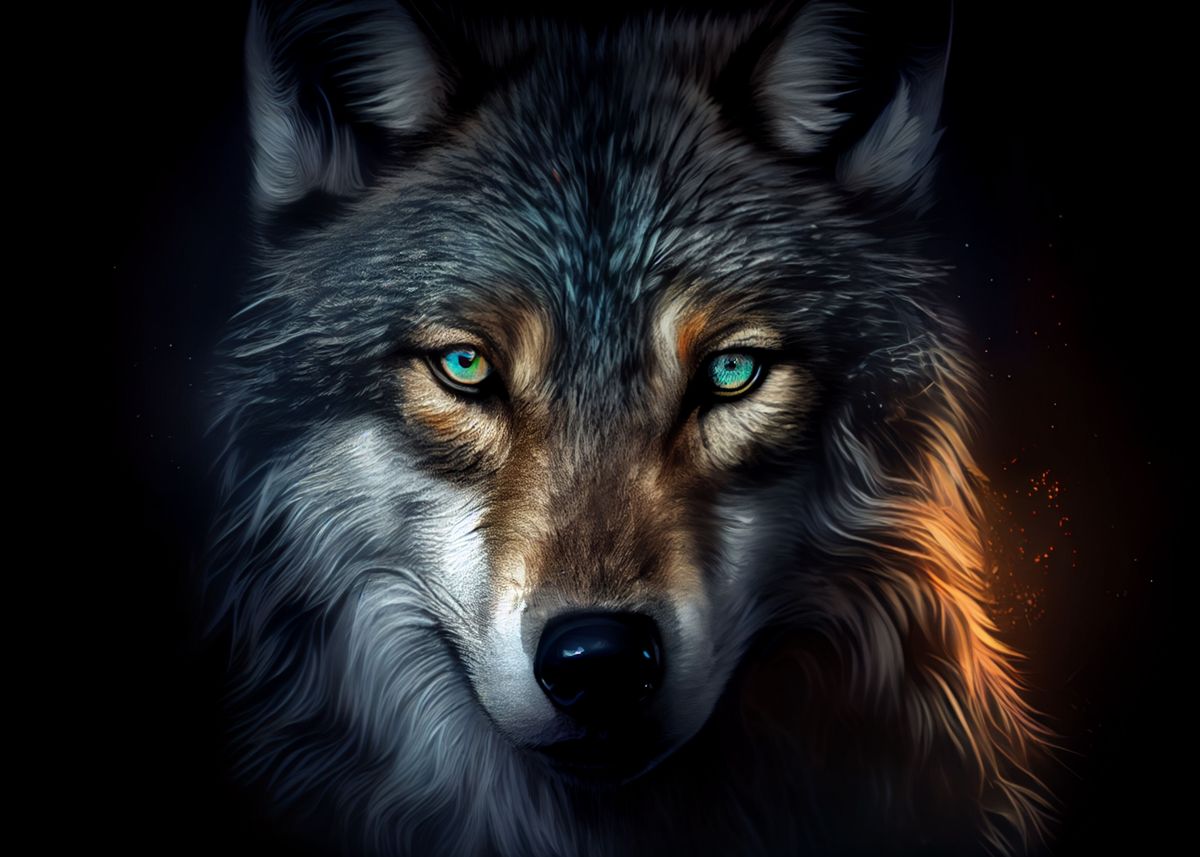 'Handsome wolf' Poster, picture, metal print, paint by Below Horizon ...