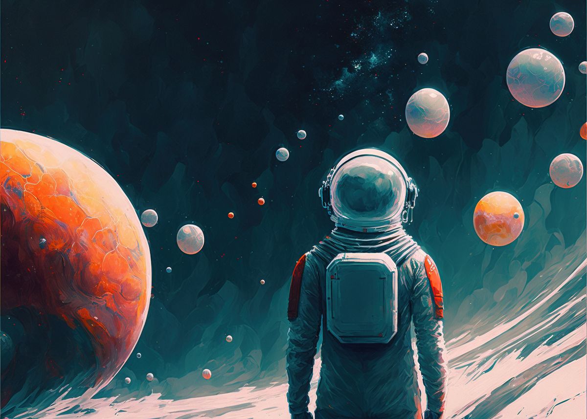 Planet Wave Poster Picture Metal Print Paint By Designersen