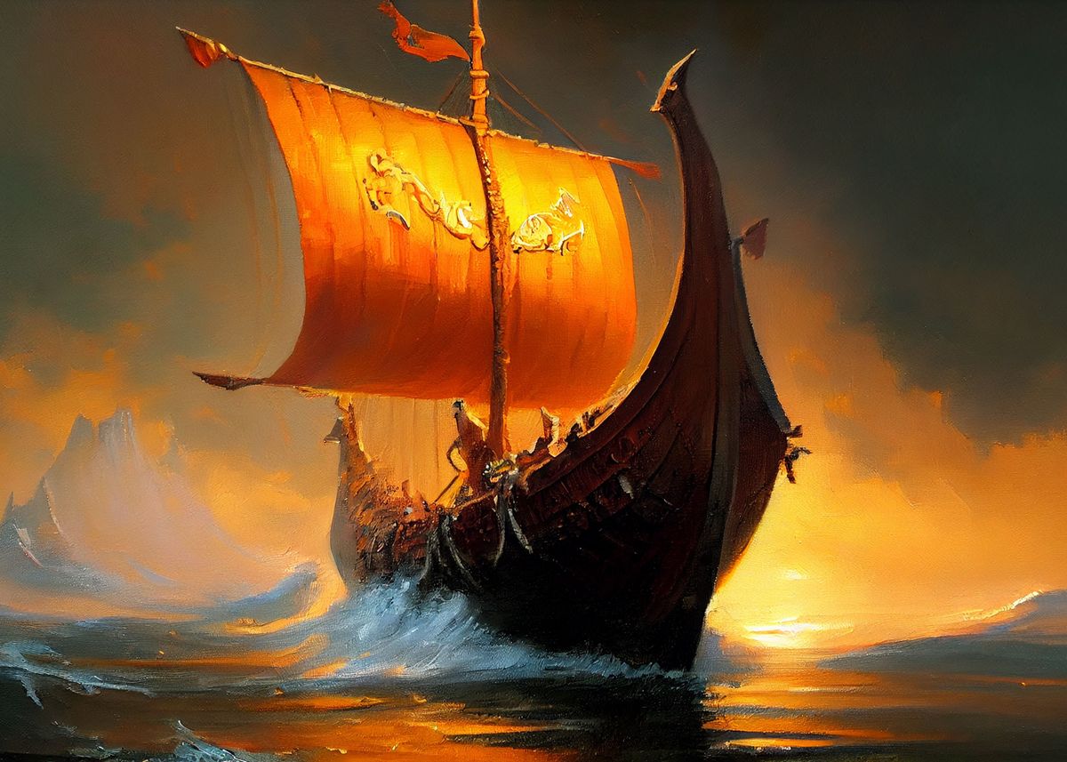 viking longship art