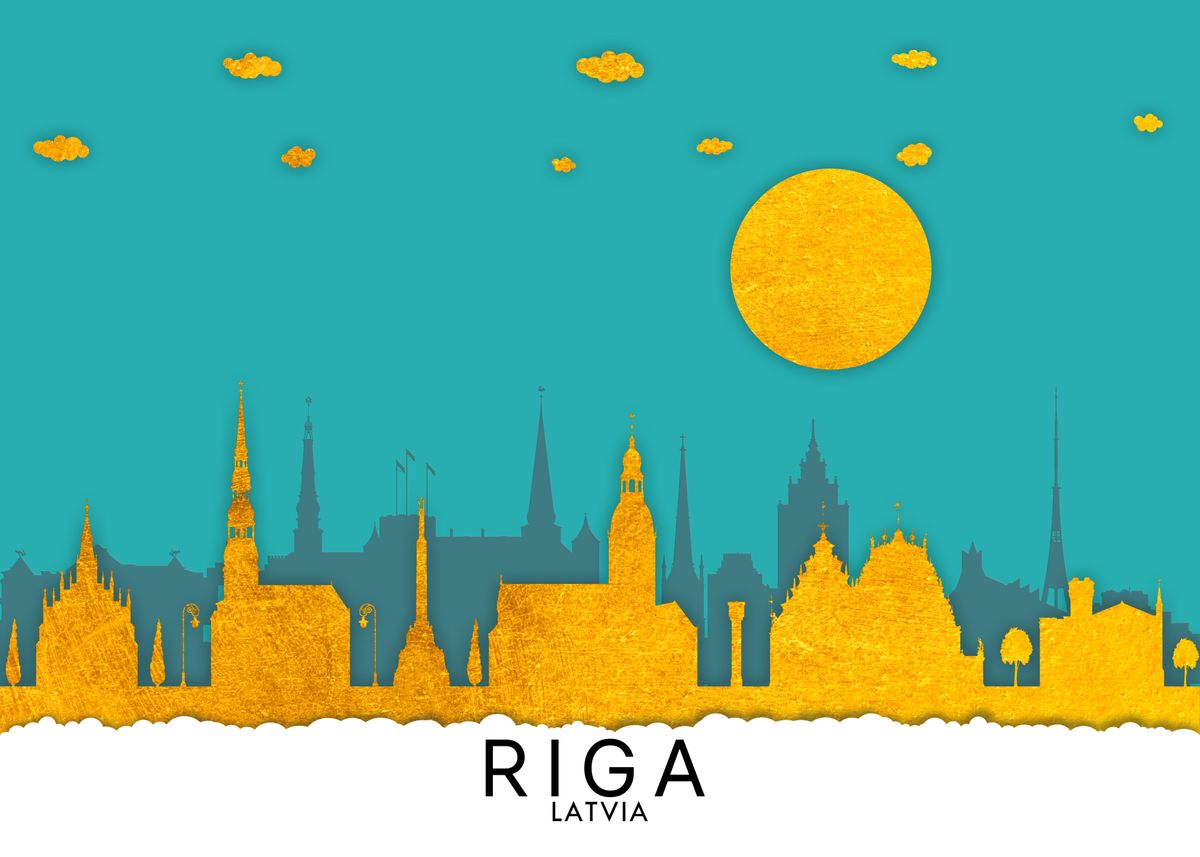 'Riga Latvia' Poster, picture, metal print, paint by Dalton Joyce ...